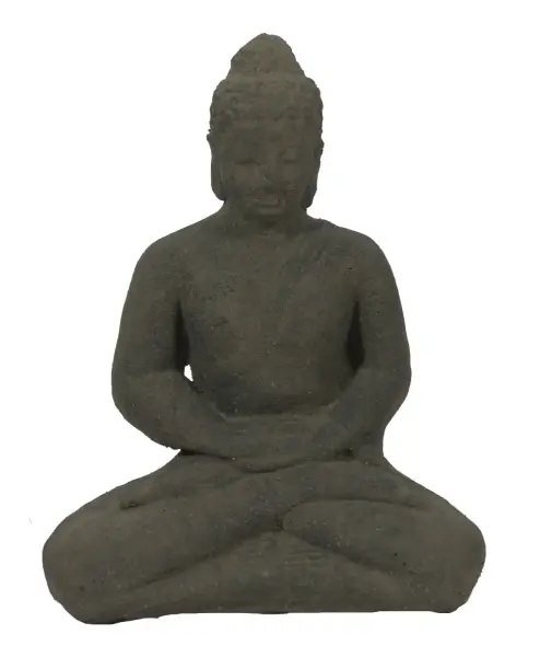 Artikelbild 1 des Artikels “Sitzender Buddha Borobudur, 18cm hoch, aus Lavagestein gegossen, antikisiert “